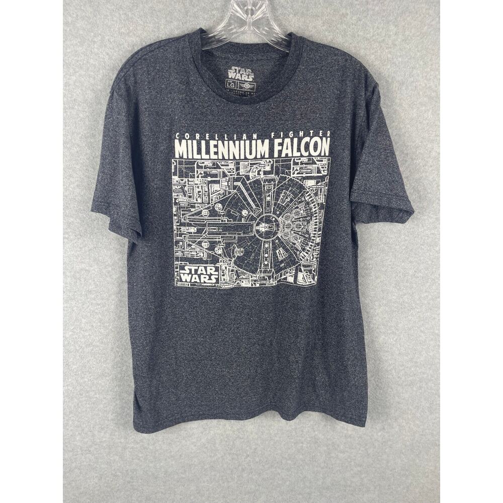 Disney Star Wars Millenium Falcon T Shirt Men's Size L Grey